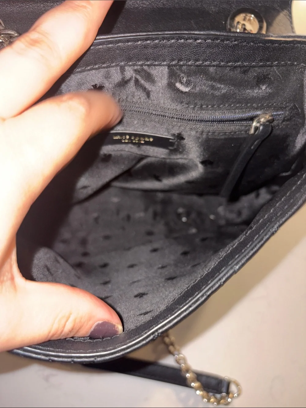 kate spade Black Quilted Leather Chain-Strap Backpack